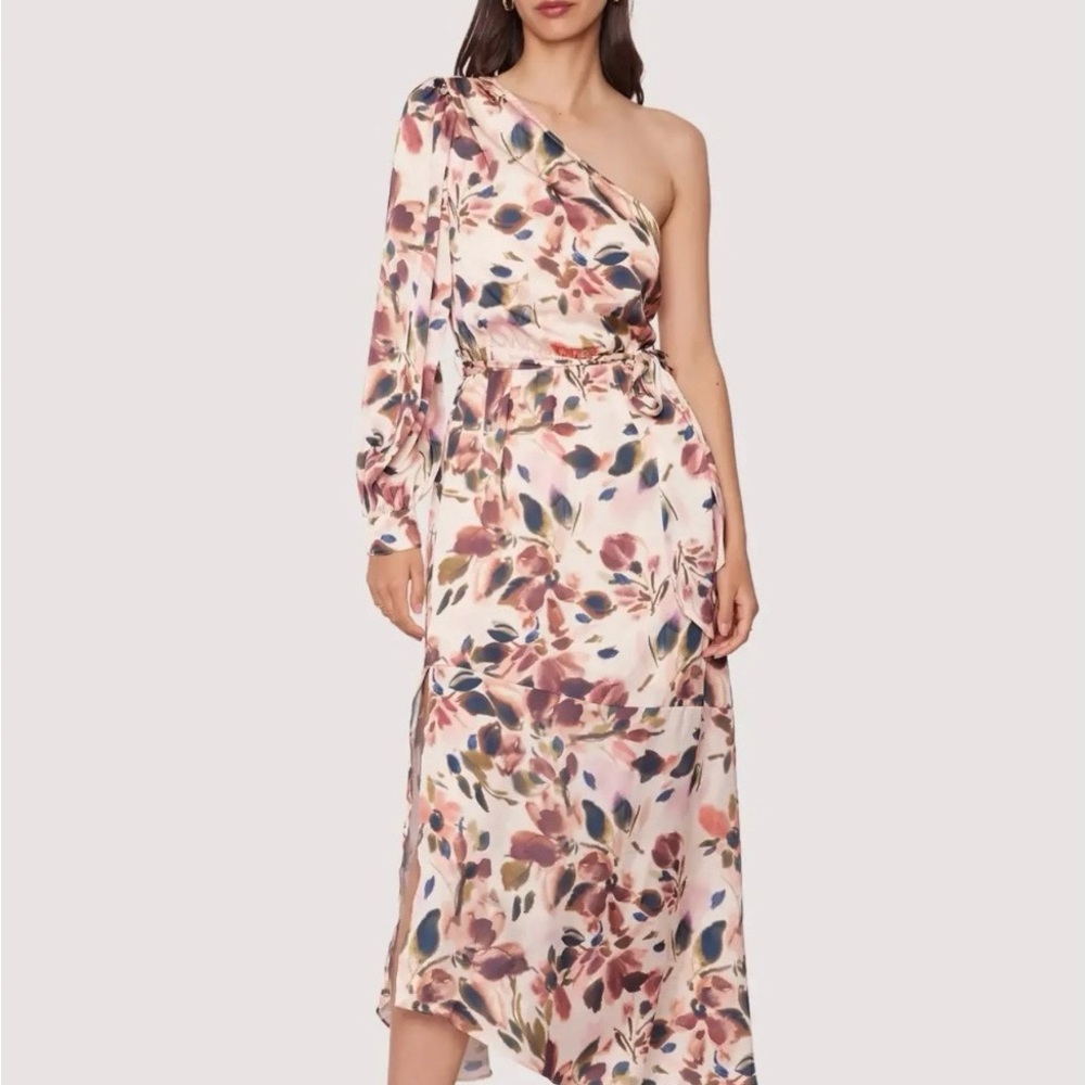 Lost + Wander Thea Floral One-Shoulder Dress